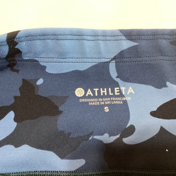 Athleta Camo Leggings Size Small Blue Activewear Athleisure Workout Gym - Picture 3 of 10